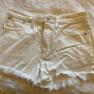 Madewell Relaxed Denim Shorts - Size 29, Color White